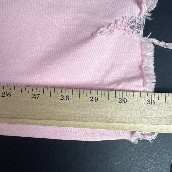 Risen Jeans Women's 32x31* High Rise Wide Leg Pink Stretch Raw Hem Denim Tag 30 - Picture 12 of 16